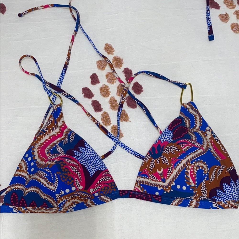 Colorful Patterned Bikini Top (NWOT)